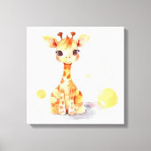 Cute Baby Giraffe Stretched Canvas Print (Voorkant)