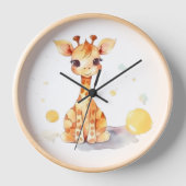Cute Baby Giraffe Wall Clock (Voorkant)