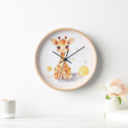 Cute Baby Giraffe Wall Clock (Huis)