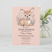 Cute Baby Girl Baby Shower Invitation (Debout devant)