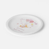 Cute Baby Girl Fox en ballonnen Papieren Bordje (Gekanteld)