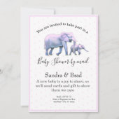 Cute Baby Girl Pink Elephants modern Baby shower I Kaart (Voorkant)