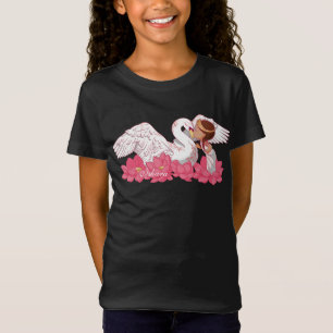 Cute Baby Girl Saraswati met haar White Swan T-shirt