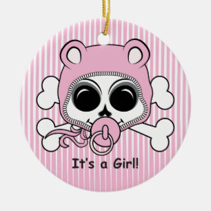 Cute Baby Girl Skull Keramisch Ornament