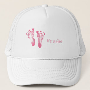 Cute Baby Girl Voetafdrukken Geboortedatum bekendm Trucker Pet