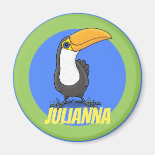 Cute baby glimlach toucan cartoon magneet