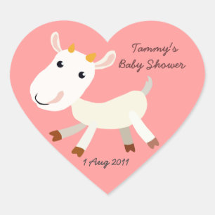 Cute Baby Goat Kind Heart Baby shower Sticker