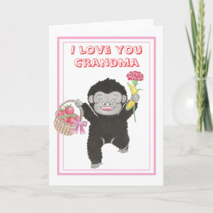 Cute Baby Gorilla Oma Moederdag kaart