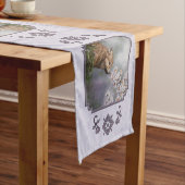 Cute Baby Gray Wolf Pup and Flowers Medium Tafelloper (Voorbeeld)