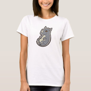 Cute Baby Grey Rhino Big Eyes Ink Tekening Design T-shirt