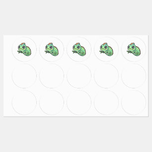 Cute Baby Groene Kameleon Labels