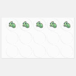 Cute Baby Groene Kameleon Labels