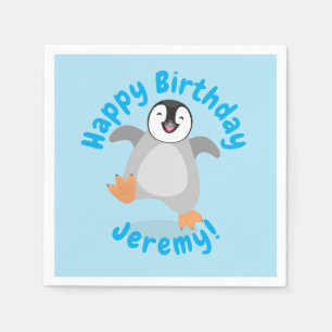 Cute baby happy keperor pinguin cartoon servet
