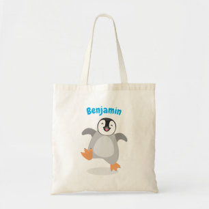 Cute baby happy keperor pinguin cartoon tote bag