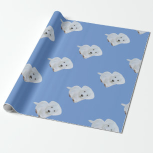 Cute baby happy puppy white dog cadeaupapier