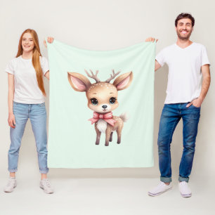 Cute baby herten cartoonillustratie fleece deken