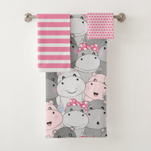 Cute Baby Hippo Bathroom Towel Set Bad Handdoek