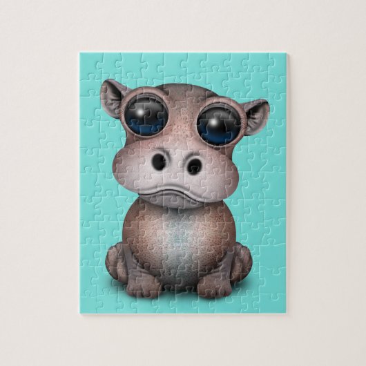 Cute Baby Hippo Legpuzzel (Verticaal)