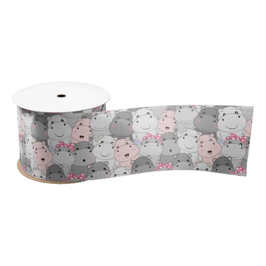 Cute Baby Hippo Ribbon Lint (Spoel)