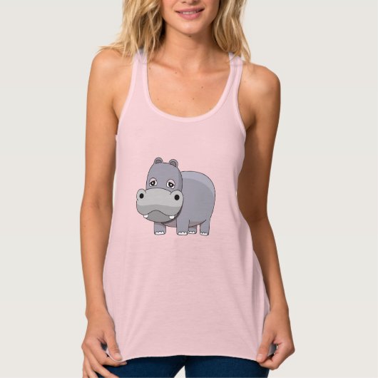 Cute Baby Hippo Tanktop (Voorkant)