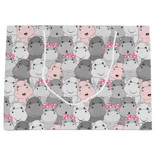 Cute Baby Hippos Gift Bag Groot Cadeauzakje