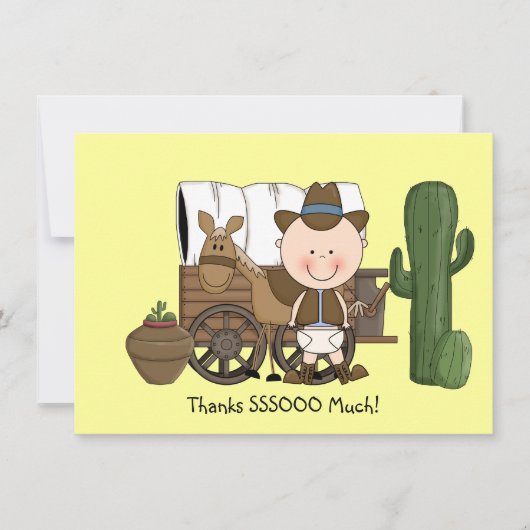 Cute Baby Horse Pony Western Bedankt (Voorkant)