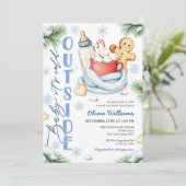 Cute Baby Its Cold Outside Baby Shower Invitation (Debout devant)