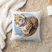 Cute Baby Jaguar Cub Illustratie - Pillow Kussen (Deken)