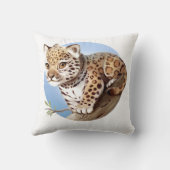 Cute Baby Jaguar Cub Illustratie - Pillow Kussen (Achterkant)