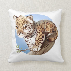 Cute Baby Jaguar Cub Illustratie - Pillow Kussen