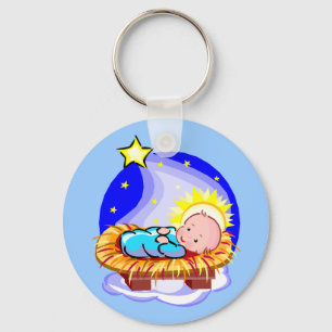 Cute Baby Jesus en Star Sleutelhanger