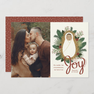Cute Baby Jesus Script Joy Foto Kerstmis Feestdagenkaart