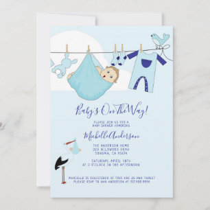 Cute Baby Jongen Blauwe Baby Bundel Kaart