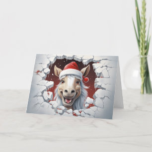 Cute Baby Kerst Dieren 3D Paard Groetkaart Kaart