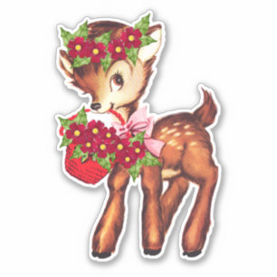 Cute Baby Kerstdeer Sticker