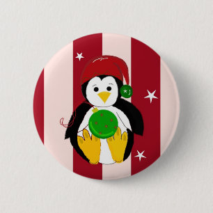Cute Baby Kerstmis Penguin Ronde Button 5,7 Cm