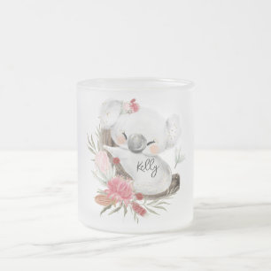 Cute Baby Koala Gold Speckle Matglas Koffiemok