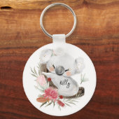 Cute Baby Koala Gold Speckle Sleutelhanger (Voorkant)