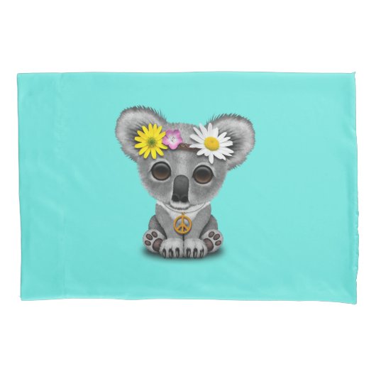 Cute Baby Koala Hippie Kussensloop (Voorkant)