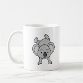 Cute Baby Koala met een glimlach die een handgreep Koffiemok (Links)