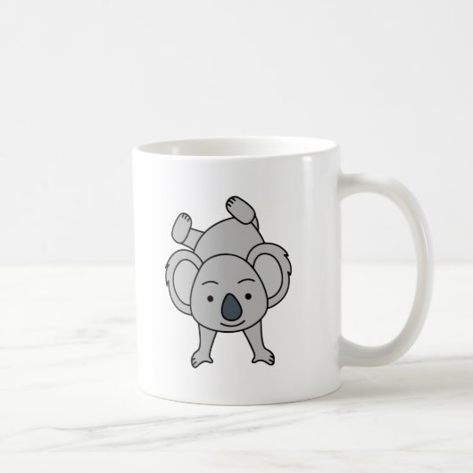 Cute Baby Koala met een glimlach die een handgreep Koffiemok (Rechts)