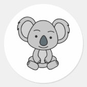 Cute Baby Koala met een glimlach Ronde Sticker (Voorkant)
