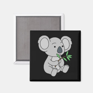 Cute Baby Koala met eucalyptusbladeren Magneet