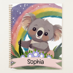 Cute Baby Koala Rainbow Nom personnalisé