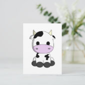 Cute baby-koe-cartoon briefkaart (Staand voorkant)