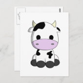Cute baby-koe-cartoon briefkaart (Voorkant / Achterkant)