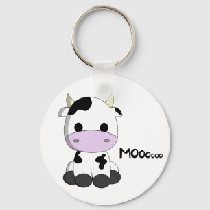 Cute baby koe cartoon sleutelhanger