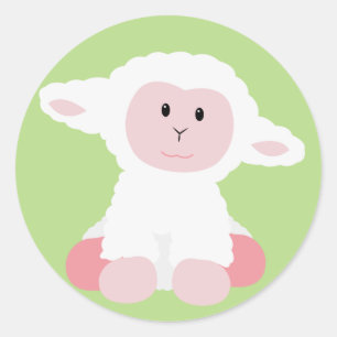 Cute Baby Lamb Ronde Sticker