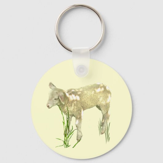 Cute Baby Lamb Sleutelhanger (Voorkant)