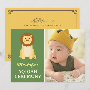 Cute Baby Leeuw Aqiqah Foto Kaart